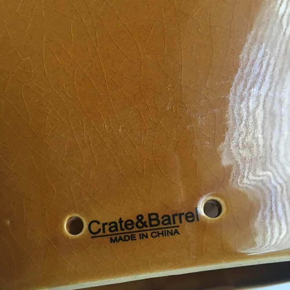 Crate & Barrel Ceramic Stoneware Fall Pumpkin‎ Bread Cake Baking Jello Mold Pan